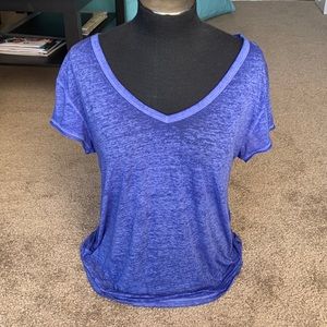 Aerie Real Soft Tee in Purple/Royal Blue